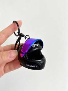 2pcs/Set - Cool Motorcycle Helmet Keychain Pendant With Spare Cat Ear Key Ring Clip, Gradient Lens Helmet Key Chain Motorcycle Bag Charm Bag Accessory, Wallet Charm, Mini Motorcycle Helmet Key Chain Bag Charm, Flip Cover Motorcycle Helmet Rider Keychain Key Ring, Unisex Rider Backpack Car Accessory - Multicolor - View 4