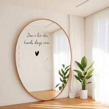 1pc "Don't Let Hard Days Win" Inspirational Mirror Sticker | Do What Makes You Happy Heart Vinyl Decal, Perfect For Bathroom, Vanity Mirror, Door, Window, And Wall - A - View 3