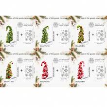 1/6pcs Cute Plush Christmas Tree With Candy Decor Window Sticker, Double-Sided Visible PVC Electrostatic Adsorption Glass Sticker, Suitable For Store And Home Christmas Decoration - Multicolor - View 5