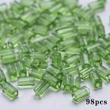 98顆 2x4mm 拋光切割玻璃長方形隔珠，精緻耐用 DIY 珠寶手工材料，適用於創意手鍊與項鍊製作 - 2*4長方 - 查看 39