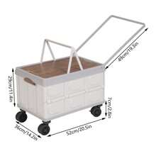 Portable Large Capacity Rolling Cart, Foldable Organizer Box For Outdoor,Store,Camping,Picnicking,Kitchen - Grey - View 3