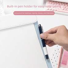 1pc A4 Magnetic PU Leather Clipboard Folder, Wear-Resistant Contrast Color Writing Board, Exam Paper, Meeting Notes, Daily Notebook Paper Storage Organizer - One Size Fits All - View 7