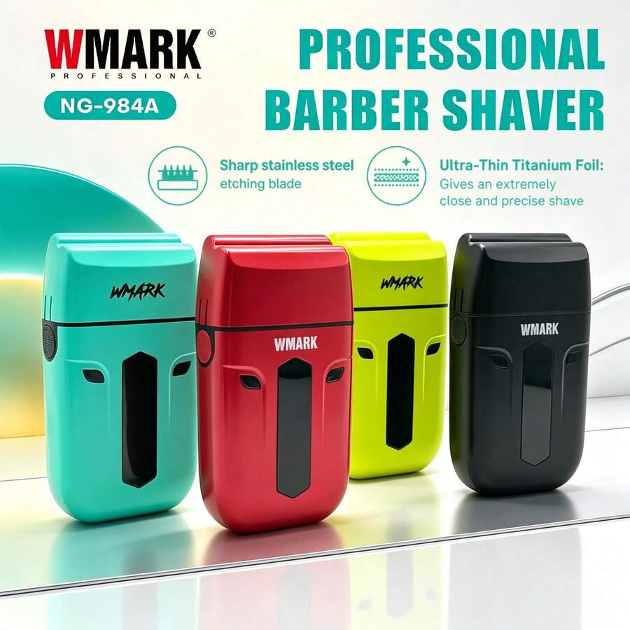 WMARK Barber Shaver Cordless Electric Barber Shaver Reciprocating USB Rechargeable Barber Shaver Plastic Shaving Machine For Men NG-984A Gifts For Men - Multicolor - View 1