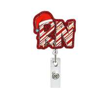 1pc Christmas Deer Snowman Gingerbread Acrylic Scroll Badge Retractable Clip ID Holder - Multicolor - View 15