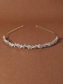 1pc Kids Crystal Flower Headband, Elegant Rhinestone Vine Hair Band For Girls, Princess Hair Accessory For Pageant, Birthday, Holiday Party, Photos - Mixed color - View 6