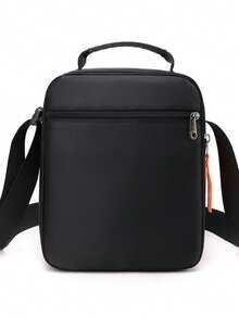Men's Black Letter Patchwork Handbag Crossbody Bag, Multi-Compartment Large Capacity Oxford Cloth Shoulder Bag, Casual Commute Outdoor Travel Storage Small Bag - Multicolor - View 6