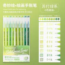 9pcs Morandi Color Gel Pen Set, Gradient Transparent Barrel, 0.6mm Ballpoint Tip, Suitable For Drawing, Fluorescent Marking, Student Back To School Stationery Gift - Multi-color - View 24