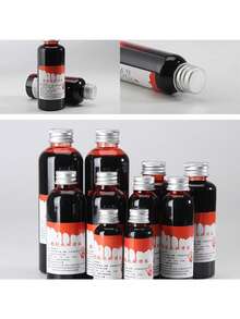 Realistic Fake Blood Plasma For Halloween Haunted House, Escape Room, Mystery Game, Cosplay, Film & TV Zombie Makeup, Bottled Fake Blood, Multi-Size Set For Pranks And Gags - Multicolor - View 6