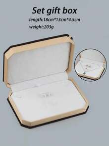 1 Set Octagonal Velvet Jewelry Gift Box With Flip Lid, Empty Display Box For Rings, Necklaces, Bracelets, Holiday Gift Packaging, Ideal Decoration For Halloween And Christmas Jewelry - Bow Jewelry Box - View 6