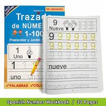Lachilly Spanish Number Tracing Workbook 1-100, 32 Pages Preschool Kindergarten Number Writing Practice Book, Children Handwriting Number Learning, Spanish Language Learning Material - Multicolor - View 3