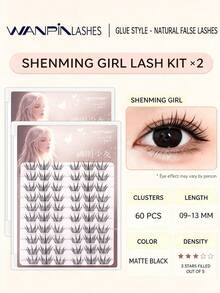 WANPIN WAN PIN Divine Girl 60 Clusters False Eyelashes, Natural Thin Cluster Lashes, Lightweight Soft Segmented Lashes, Easy To Wear, Perfect Fit, Daily Makeup Doll Eye Style - C - View 6