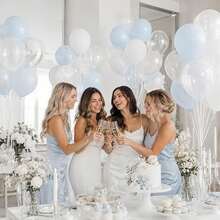 40pcs Light Blue, Pearl White & Transparent Balloons, 10 Inch, Suitable For Baby Shower, Bachelorette Party, Birthday, Wedding And Bridal Shower Decoration - View 8
