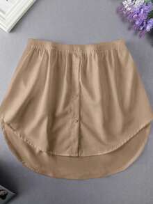 1 buah Rok Perpanjang Pinggang Elastis, Aksesori Pinggang, Perpanjang Baju Wanita, Perpanjang Rok Berlapis dengan Hem Palsu yang Dapat Diatur - Khaki - View 2
