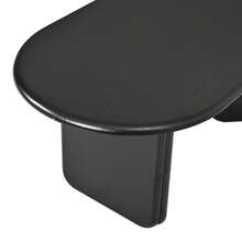 Black Oval MDF Coffee Table, 99*50*40 Cm Living Room Table, Stable Coffee Table With Decorative Legs, Load Capacity Up To 40 Kg, Modern Coffee Table For Living Room And Lounge - Black - View 9
