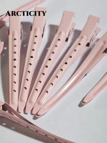 Arcticity 100pcs 9cm Large Pink Crocodile Duck Bill Hair Clips, Salon-Grade Metal Strong Grip, Suitable For All Hair Types, Daily Travel Salon Styling Tool - Pink - View 6