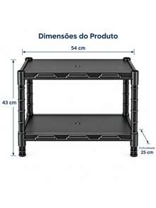 Estante Modular Multi-uso de Plástico. - 2 PRATELEIRAS - Visão 3