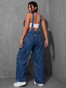 Women Denim Overalls & Jumpsuits - Deep Blue - View 6