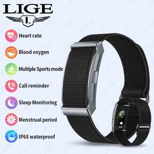 LIGE Pulsera Inteligente de Moda Nueva, Diseño sin Pantalla, Resistente al Agua, Múltiples Modos de Ejercicio, Registros de Seguimiento de Ejercicio, Monitoreo del Sueño - Ver 2