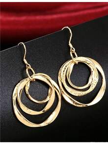 1pc Fashion Minimalist Geometric Round Earrings For Women Wedding Engagement Daily Party Jewelry Accessories - Earring - View 6