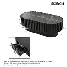 Oval Coffee Table 100*50*35.5 Cm, Living Room Table With Drawer, Side Table, Decorative Vertical Slat Design, Stable Wooden Coffee Table For Living Room, Max Load 20 Kg, Black - Black - View 11