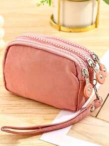 Jewelry Roll, Nylon Material 3-Layer Zipper Storage Bag Travel Jewelry Organizer, Portable With Zipper Pocket, Dust-Proof Storage Bag, Suitable For Rings, Earrings And Bracelets - Multicolor - View 6