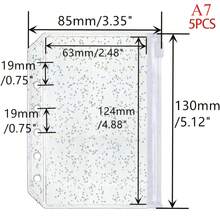 Transparent Glitter Gold Onion PVC Zipper File Bag With 6-Hole Punched Design,Suitable For Travel Notebooks, Card Holders,And Office Supplies. Ideal For Diary Recording,Document Organization, And Storing Travel Notebooks Or Supplementing File Covers - Sets - View 10