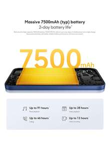 POCO C95 Pro 智慧型手機 全球版 MediaTek Helio G91-Ultra 50MP AI 雙鏡頭 6.9 吋沉浸式螢幕 7500mAh 大容量電池 45W 快速充電 耐用 Corning® Gorilla® Glass 7i 動態 RGB 燈光 Xiaomi HyperOS 3 - 黑色 - 查看 3