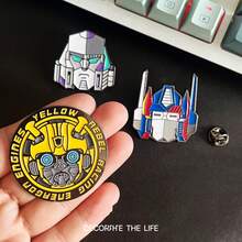 Hasbro Transformers Merchandise Bumblebee Brooch, Optimus Prime Cartoon Metal Badge, Student Backpack Charm, Birthday Gift - Multi-color - View 2