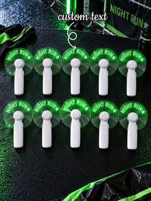1件客製化文字LED訊息風扇，個性化手持發光風扇，電池供電便攜式冷卻風扇，適用於夜跑、5K賽跑、馬拉松、跑步活動與健身禮物 - 多色9 - 查看 2