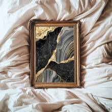 1/3pcs Set Beige Gold Ink Flow Abstract Marble Texture Wall Art Painting, Living Room Sofa Background Office Home Decor Poster, Modern Minimalist Home Decor Enthusiast, Optional Frame Decorative Material - Multicolor - View 24
