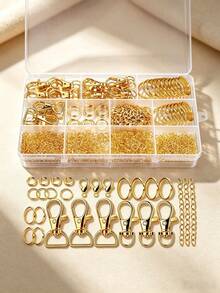 1 Box Approx. 524pcs Keychain Making Kit, Keychain Craft Materials, Includes Keychain Hooks, Lanyard Spring Clasps, Key Rings And Split Rings, Suitable For DIY Jewelry Lanyard Making - Boxed Keychain Set - View 7