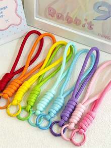 12-100pcs Colorful Handmade Woven Rope Keychains, Nylon Rope DIY Handmade Weaving Set, Keychain And Backpack Pendant Materials, Colorful Keychain Lanyards, Key Rings, Phone Accessories, Bag Pendant Anti-Loss Key Ring Phone Accessories Polyester Fiber - Multi-color - View 4