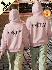 Unisex Hooded Fleece Sweatshirt For Autumn And Winter, Featuring Y2K Graphic Print - Sand Red - View 9