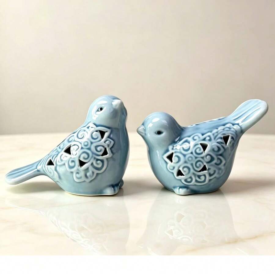 Bird Ornament Set (2pcs), Decorative Art Craft Collectibles, Suitable For Home, Office, Car And Coffee Table, Versatile Use, Washable, Ideal Gift For Friends And Family - A - View 1