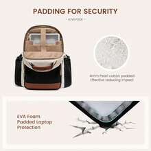 Ransel Laptop untuk Wanita dengan Kantong untuk Gelas Kapasitas Besar, Tas Komputer Laptop 15,6 Inci, Ransel Perjalanan, Tas Ransel Kerja/Bisnis Tahan Air, Tas Guru Kuliah - Hitam - View 4