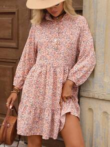 Women Short Dresses - Pink - View 7