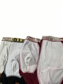 4pcs Celana Dalam Boxer Pria Motif "HELLO" Warna Acak, Set Pakaian Dalam Seksi, Nyaman & Bernapas, Untuk Sehari-hari di Rumah, Santai, dan Olahraga - MultiWarna - View 10