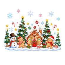 Christmas Gingerbread Man Window Sticker, Happy Bright Candy Cane Cookie, Static Cling Glass Decal, Holiday Window Decoration - Christmas Window Decals - View 6