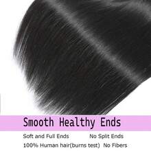 VALLBEST Straight Bundles With Closure Human Hair 20 22 24+18 Brazilian Human Hair Bundles With Closure Straight 100% Unprocessed Virgin Weave Hair Bundles With Lace Closure - Natural Black - View 7