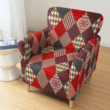 1pc Christmas Print Elastic Small 5-Piece Chair Cover, Single Seat Dust-Proof Sofa Cover For Living Room And Bedroom, All Season - Multicolor - View 18