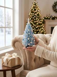 1 Set DIY Beaded Christmas Tree Handmade Kit, Includes Snowflake Pendant, Pearl Beads, Mini Decorations, Wire, Base And Top Bow Decoration, Handmade Desktop Holiday Decoration, Suitable For Christmas Home Decor, Fireplace Display, Holiday Party Decoration And Holiday Gift - DIY Christmas Tree Ornament Set - View 9