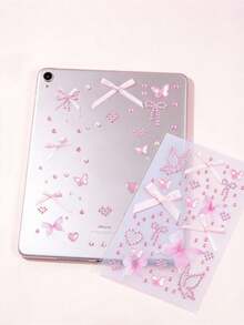 1pc Multi-Color Bow & Heart Rhinestone Decor Sticker Set, 3D Self-Adhesive Decorative Stickers With Exclusive Tweezers, Sweet & Cool Girl Style, For Phone, Laptop, Phone Case, Earphone Case, Water Bottle, Gift Box Packaging, Photo Album, Jewelry Handmade Crafts, Camera Lens Decoration - one-size - View 5