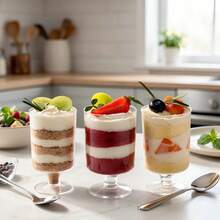 Reusable Clear Dessert Cups, Elegant Mousse Cups, Parfait Cups, Dessert And Pudding Bowls, Thickened Ice Cream And Custard Containers. Perfect For Christmas Party, Wedding, Event, Dessert Display, Valentine's Day Event Service, Holiday Tableware - Transparent - View 9