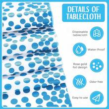 4pcs Waterproof Disposable Easy-To-Lay Party Tablecloths, Polka Dot Disposable Rectangular Tablecloths, Suitable For Weddings, Family Gatherings, Holiday Parties, Dessert Tables, Banquet Events, Theme Parties, Restaurant Event Decor - Multiple Styles - View 4