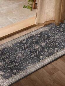 1 buah, Karpet Beludru Berbulu Pendek, Gaya Vintage, Dapat Dicuci dengan Mesin dan Mudah Dibersihkan, Cocok untuk Kamar Tidur, Ruang Tamu, Ruang Belajar, Lorong, dll., Tersedia Berbagai Ukuran - MultiWarna - View 4