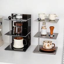 3-Tier Stainless Steel And Acrylic Countertop Organizer, Suitable For Coffee Bar - View 2