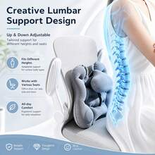 Ergonomic Inflatable Travel Lumbar Pillow, Multi-Function Backrest Cushion, Suitable For Bed, Sofa, Reading, Travel, Bedroom, Office, Chair, Car Seat, Relieves Back Pain, Reduces Pressure, Perfect Gift For Parents And Friends, Lightweight, Portable - Inflatable U-shaped Lumbar Pillow - View 6