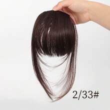LYSW Fake Air Bangs With Sideburns, Fashion High Temperature Silk Hair Extensions, 2-Clip Double Sideburns Long Bangs Hair Piece For Women, Lightweight Invisible Hair Patch HA2841 - Multicolor - View 10