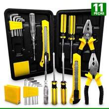 Kit De Ferramentas Com Maleta 11 Peças Alicate Chave Fenda Estilete - 11 Peças - Visão 2