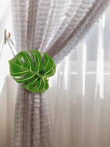 2pcs Realistic Leaf Curtain Clips, Large Leaf Shape Curtain Clips, Suitable For Various Curtain Decoration And Fixing - Artificial Leaf Style - View 4